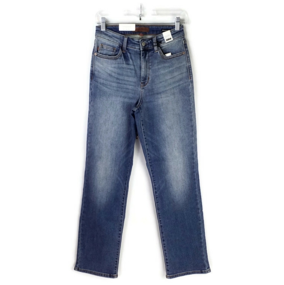 Judy Blue Medium Wash High Rise Straight Fit Fleecy Denim Jeans Womens 27 NWT